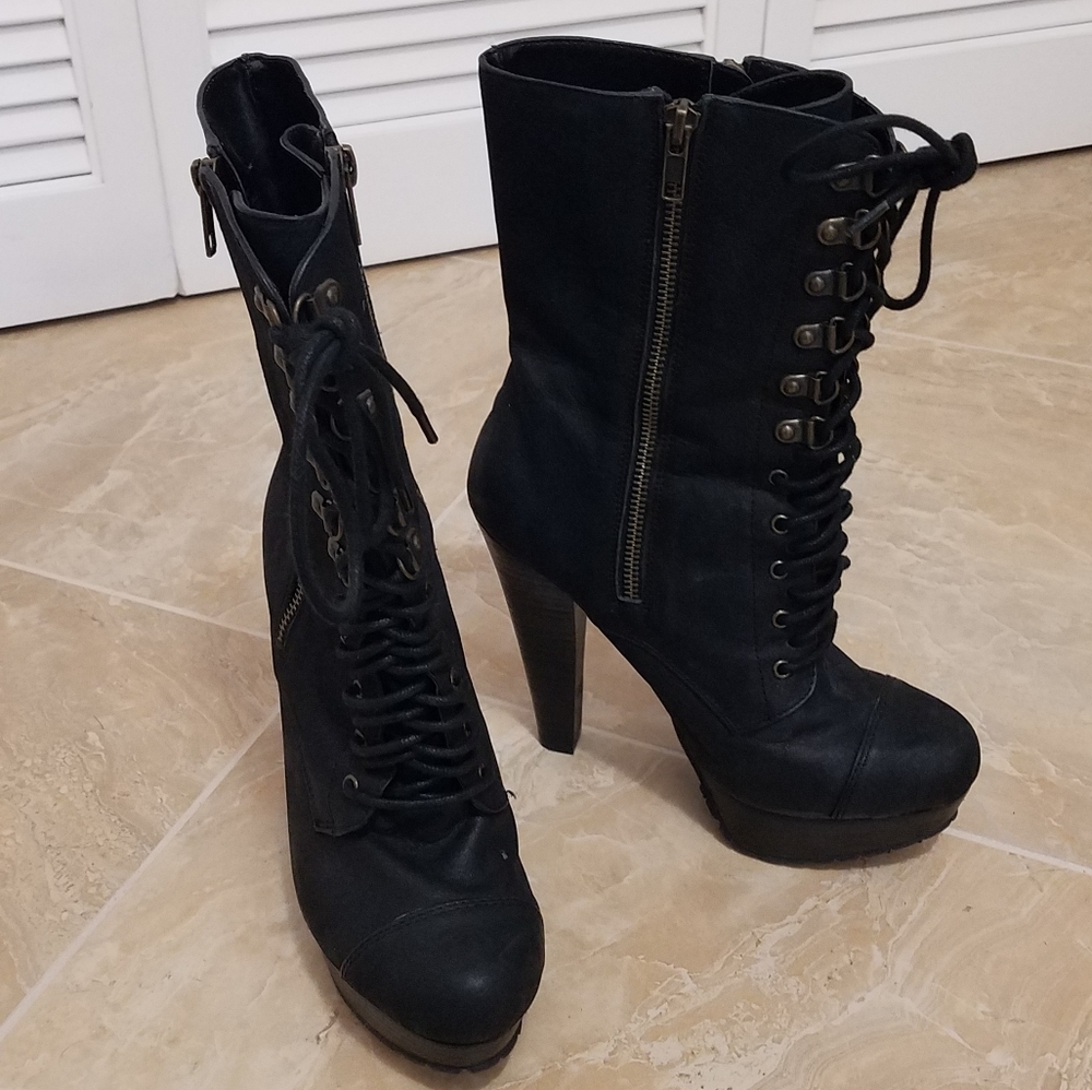 🛑 Steve Madden leather heeled boots